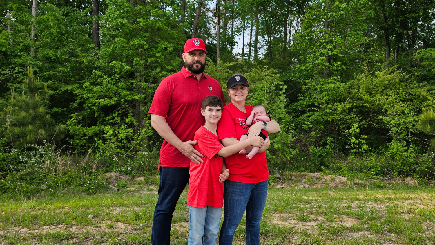 Andrew Bolomey with his family.